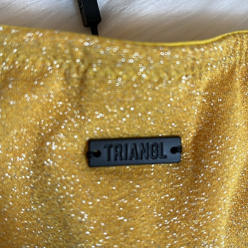 Triangl Swimwear Yellow Glitter String Bikini Bottom - Picture 6 of 12